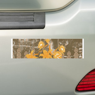 Autocollant De Voiture un dessin d'un tableau aux fleurs jaunes