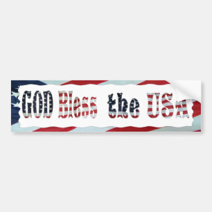 AUTOCOLLANT DE VOITURE UN DIEU BÉNISSENT L'AUTOCOLLANT D'USA-BUMPER