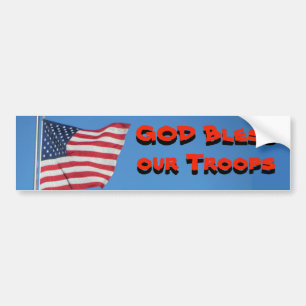 Autocollant De Voiture Un DIEU bénissent nos troupes ! Avec le drapeau