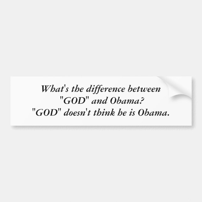 Autocollant De Voiture Un DIEU et Obama (Devant)