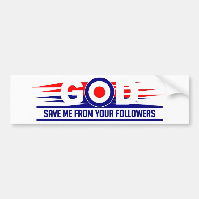 Autocollant De Voiture Un DIEU ME SAUVENT bumpersticker (Devant)