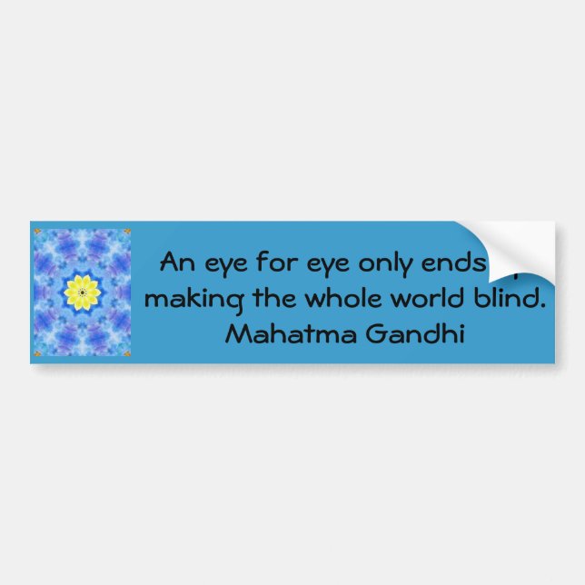 Autocollant De Voiture Un oeil pour la citation de Gandhi d'oeil… (Devant)