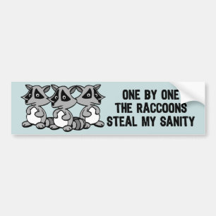 Autocollant De Voiture Un Par Un Les Raccoons
