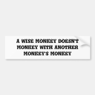 AUTOCOLLANT DE VOITURE UN SINGE SAGE PAS MONKEY AVEC UN AUTRE MONKE…