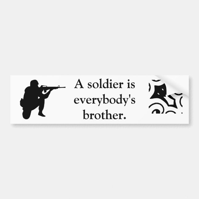 Autocollant De Voiture Un soldat est tout le monde frère (Devant)