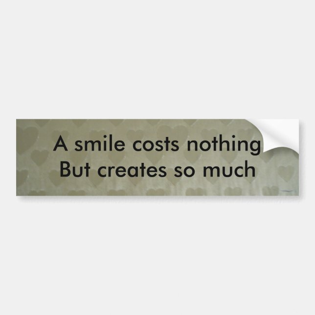 Autocollant De Voiture Un sourire ne coûte rien (Devant)