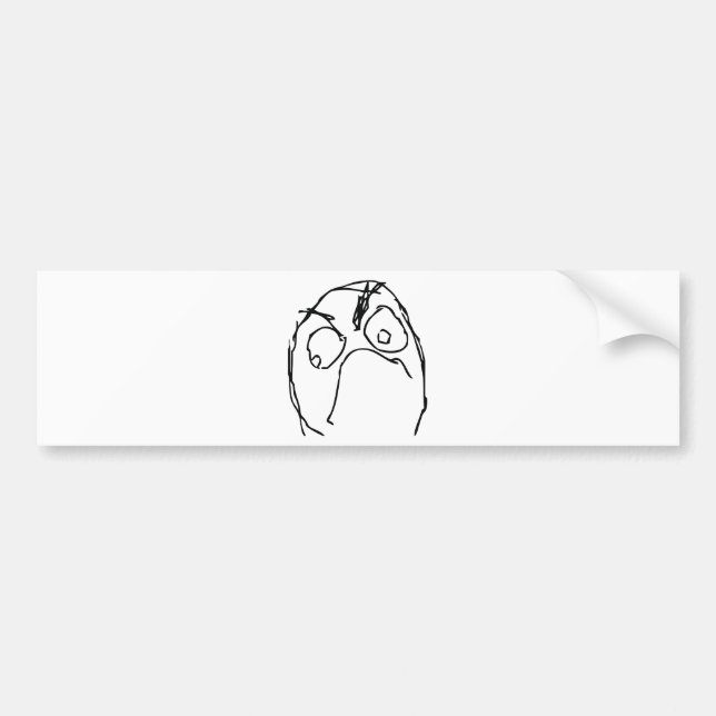 Autocollant De Voiture Un visage de mème en colère (Devant)