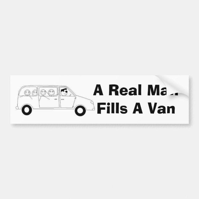 Autocollant De Voiture Un vrai homme remplit Van (Devant)