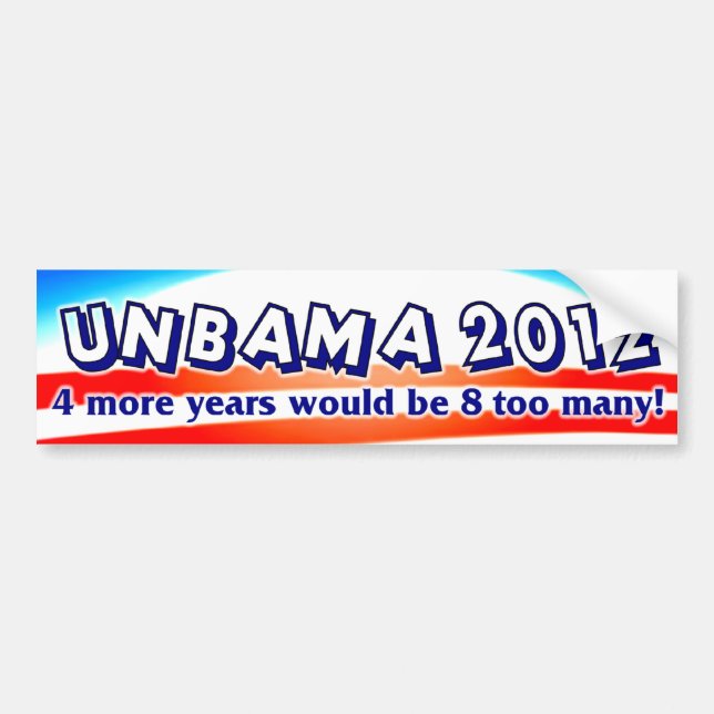 Autocollant De Voiture Unbama 2012 - Anti Obama (Devant)