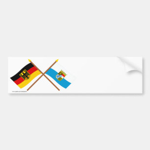 Autocollant De Voiture Und Bavière Flaggen, gekreuzt du Deutschland