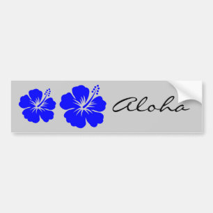 Autocollant De Voiture Une fleur bleue de ketmie