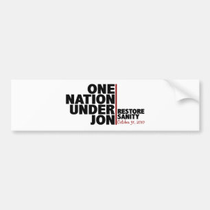 Autocollant De Voiture Une nation sous Jon (santé d'esprit de