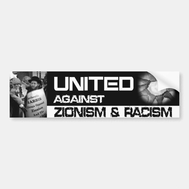 Autocollant De Voiture Uni contre le sionisme (Devant)