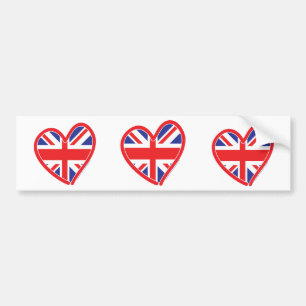 Autocollant De Voiture Union Jack Royal Heart