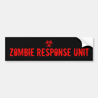 AUTOCOLLANT DE VOITURE UNITÉ DE RÉPONSE DE ZOMBI