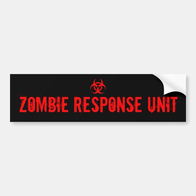 AUTOCOLLANT DE VOITURE UNITÉ DE RÉPONSE DE ZOMBI (Devant)