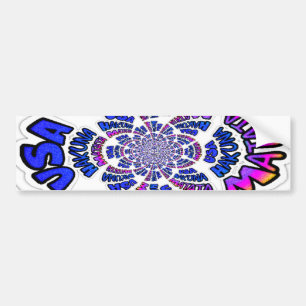 Autocollant De Voiture USA Celebration : Lovely Fun Text Dynamic Art