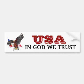 Autocollant De Voiture USA En Dieu nous faisons confiance à Eagle