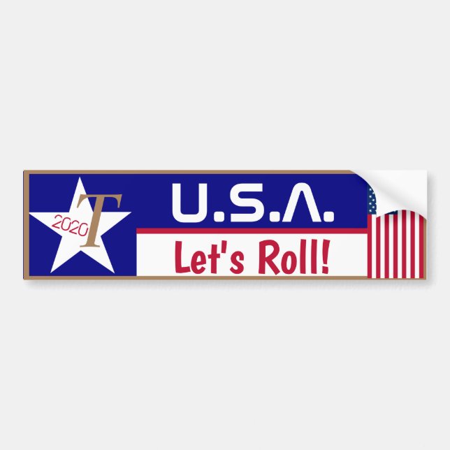 Autocollant De Voiture USA Let's Roll ! (Devant)