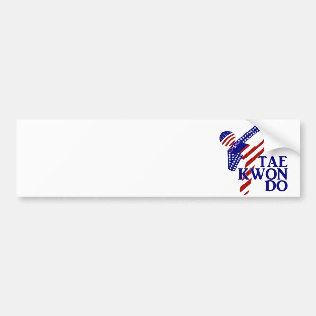 Autocollant De Voiture USA Patriotique Martial Arts TAEKWONDO (Devant)