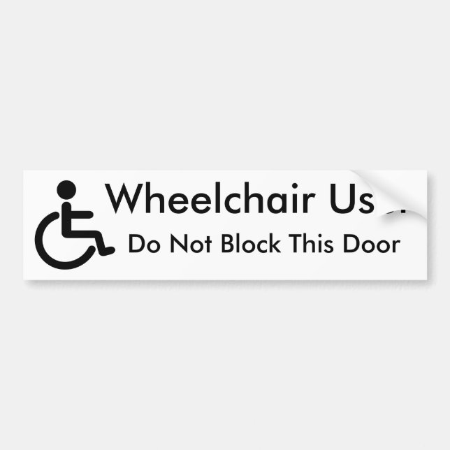 Autocollant De Voiture Utilisateur de fauteuil roulant - ne bloquez pas (Devant)
