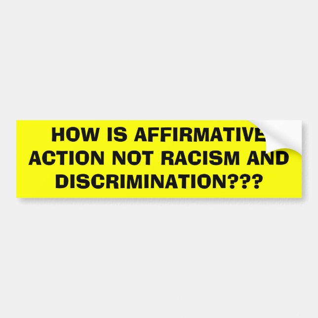 AUTOCOLLANT DE VOITURE VA LE RACISME DE DISCRIMINATION POSITIVE COMMENT (Devant)