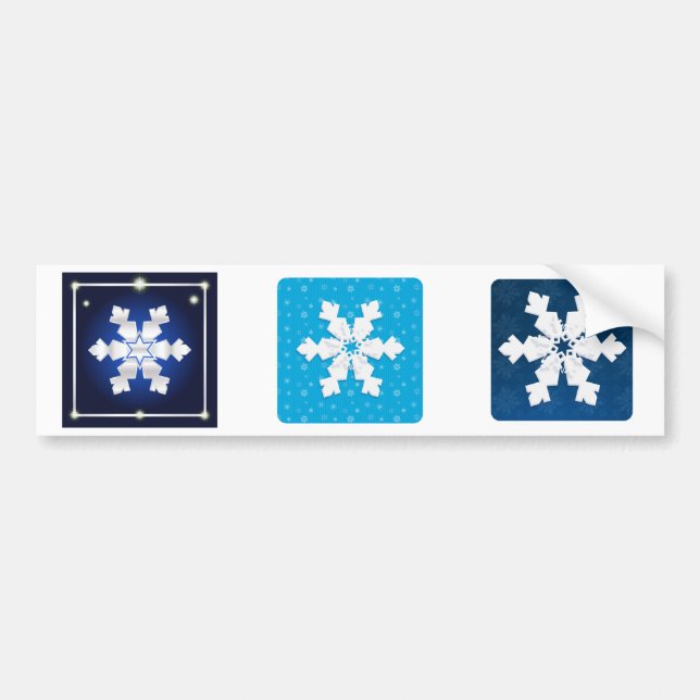 Autocollant De Voiture Vacances d'hiver Conte de fées Imaginaire Snowflak (Devant)
