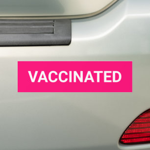 Autocollant De Voiture Vacciné, rose chaud fuchsia blanc personnalisable