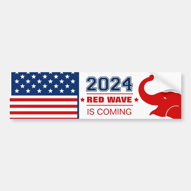 AUTOCOLLANT DE VOITURE VAGUE ROUGE 2024 (Devant)
