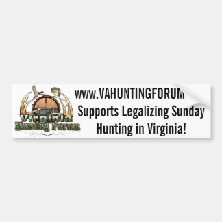 Autocollant De Voiture VAHuntingForum - légalisez la chasse de dimanche