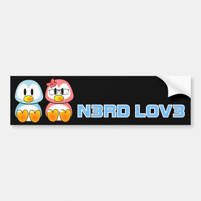 Autocollant De Voiture Valentine nerd : Le geek Leet d'ordinateur parlent (Devant)
