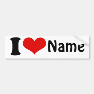 Autocollant De Voiture Valentines personnalisables Jour J'aime Coeur Pers