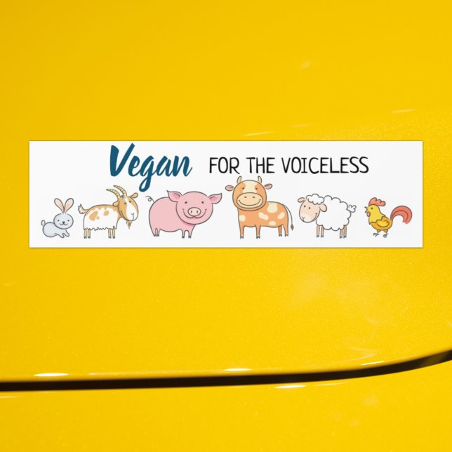 Autocollant De Voiture Vegan pour le blanc sans voix avec six animaux (Créateur téléchargé)