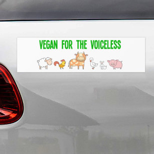Autocollant De Voiture Vegan pour les animaux mignons sans voix
