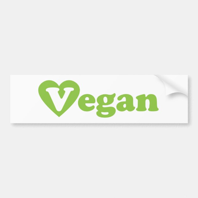 Autocollant De Voiture Vegan Texte Coeur vert (Devant)