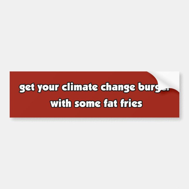 Autocollant De Voiture Végétarien d'hamburger de changement climatique/St (Devant)