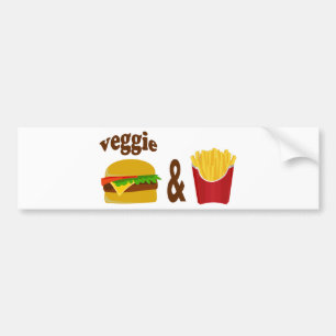 Autocollant De Voiture Veggie Burger et Fries