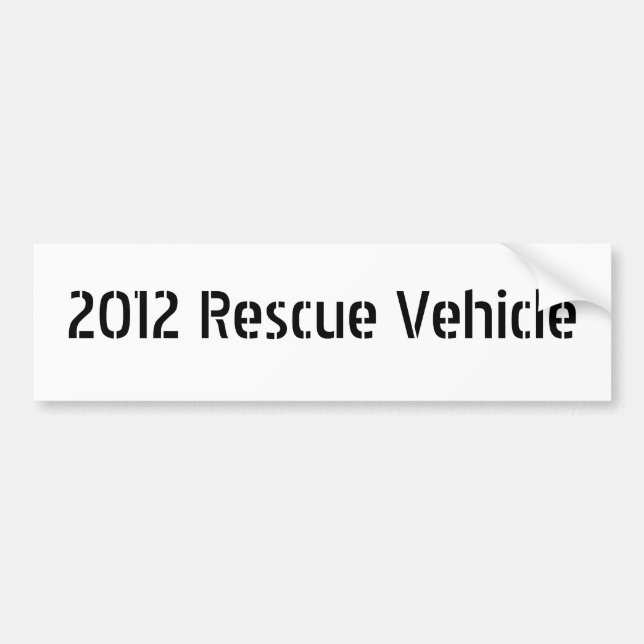 Autocollant De Voiture Véhicule de sauvetage 2012 (Devant)