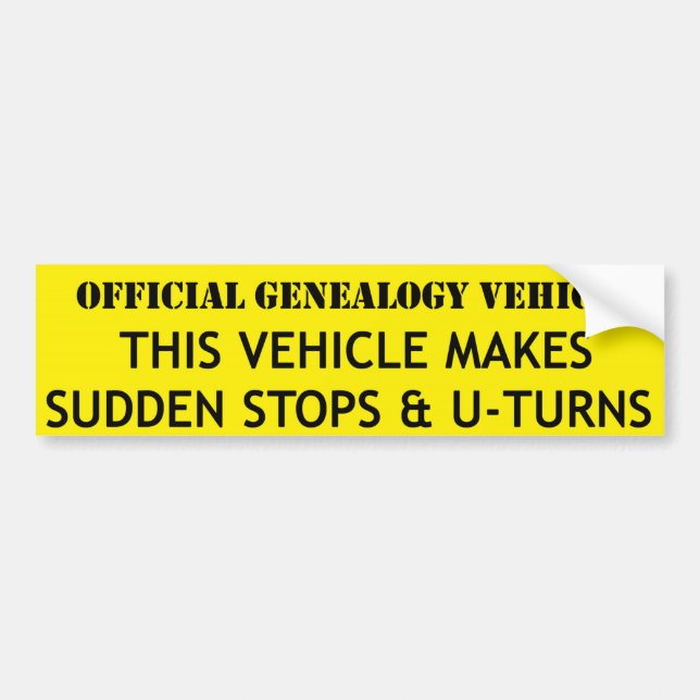Autocollant De Voiture Véhicule officiel de généalogie (Devant)