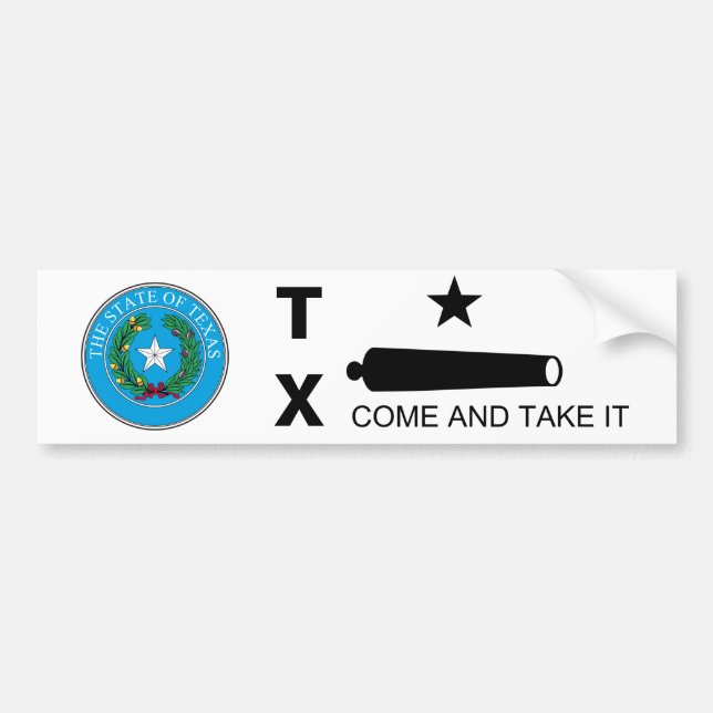 Autocollant De Voiture Venez et prenez-le drapeau (TX) (Devant)