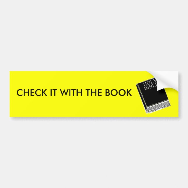 AUTOCOLLANT DE VOITURE VÉRIFIEZ-LE AVEC LE LIVRE (Devant)