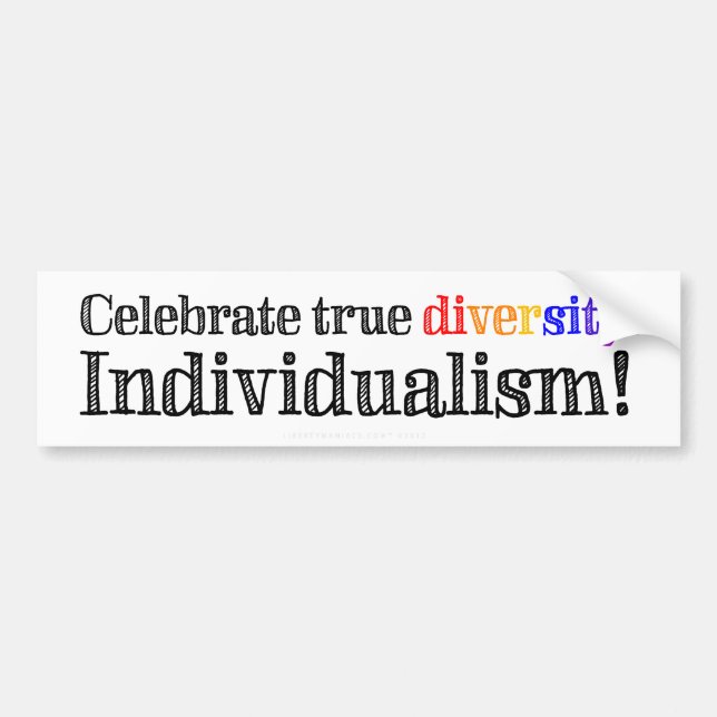 Autocollant De Voiture Véritable individualisme de diversité (Devant)