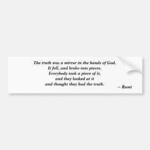 Autocollant De Voiture Vérité - Citation Rumi Bumper Sticker