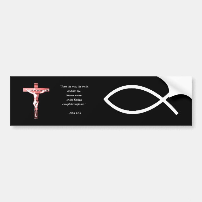 Autocollant De Voiture Vers de bible de 14:6 de JOHN (Devant)