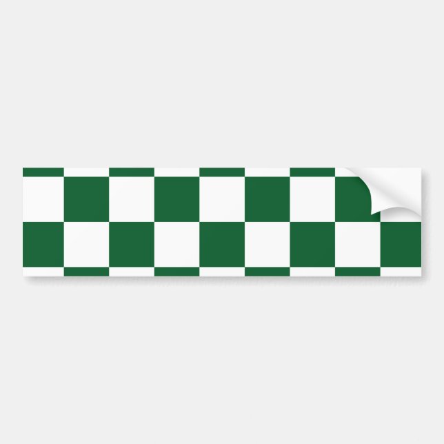 Autocollant De Voiture Vert Checkered et blanc (Devant)