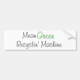 Autocollant De Voiture Vert moyen, machine de Recyclin