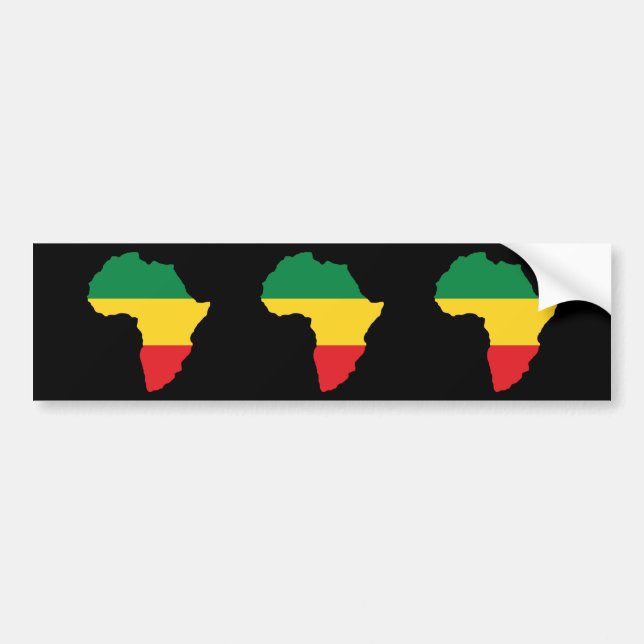 Autocollant De Voiture Vert, or et drapeau rouge de l'Afrique (Devant)