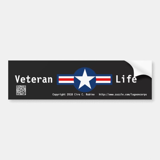 Autocollant De Voiture Veteran Life Bumper Sticker (Devant)