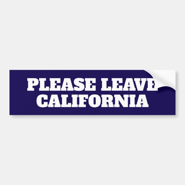 AUTOCOLLANT DE VOITURE VEUILLEZ QUITTER LA CALIFORNIE (Devant)