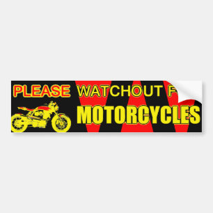 AUTOCOLLANT DE VOITURE VEUILLEZ REGARDER POUR LES MOTOCYCLES - BÂTIMENT D